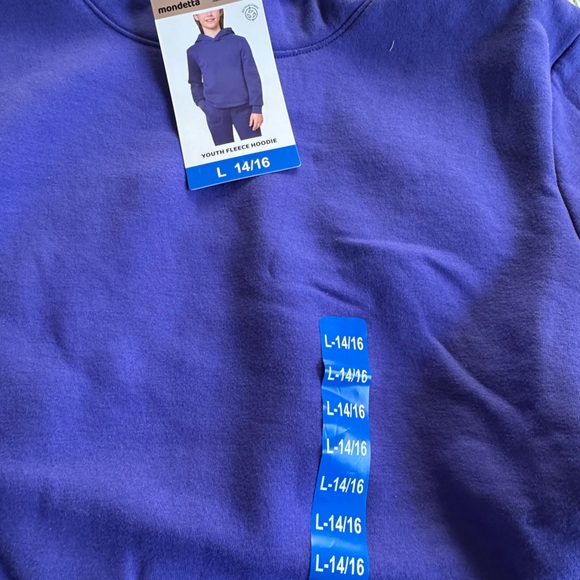Mondetta Youth Fleece Hoodie in Purple size 10/12 Pants 14/16 - Picture 4 of 5